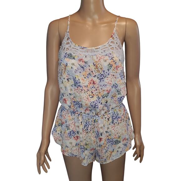 In Bloom By Jonquil Size S/M Romper (S) Robe Set (M) Spring Floral Purple Orange - Picture 3 of 12